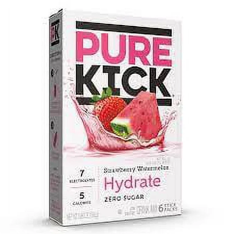 Pure Kick Hydration Drink Sticks Zero Sugar Strawberry Watermelon
