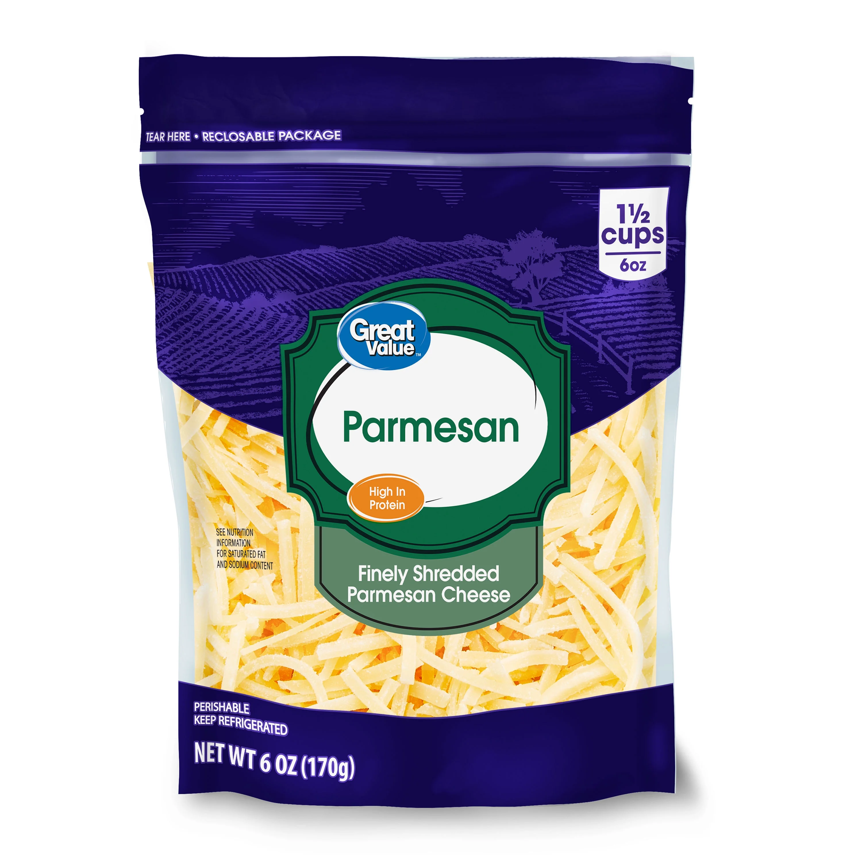 Great Value Parmesan Finely Shredded Cheese