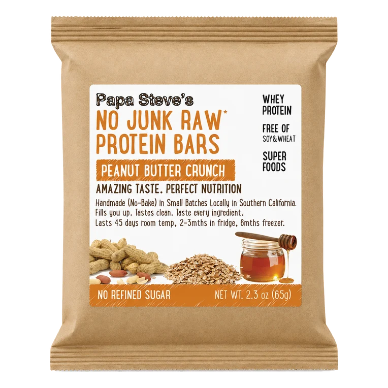 Papa Steve’s No Junk Raw Protein Bar No Junk Raw Protein Bar Peanut Butter Honey Crunch