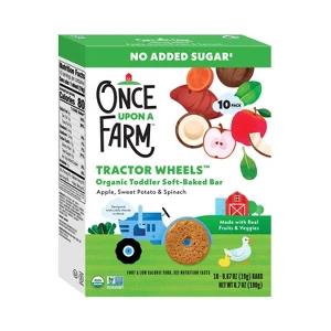 Once Upon A Farm Tractor Wheels Organic Soft-Baked Bars Variety Pack (Apple, Sweet Potato & Spinach / Strawberry, Pumpkin & Beet)