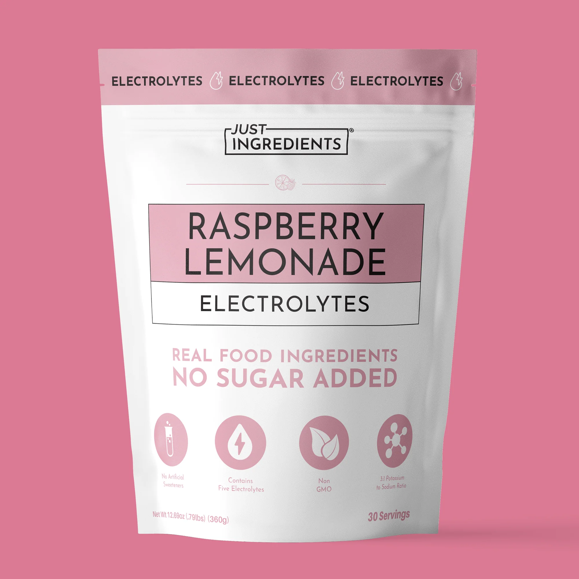 Just Ingredients Electrolytes Drink Mix Raspberry Lemonade