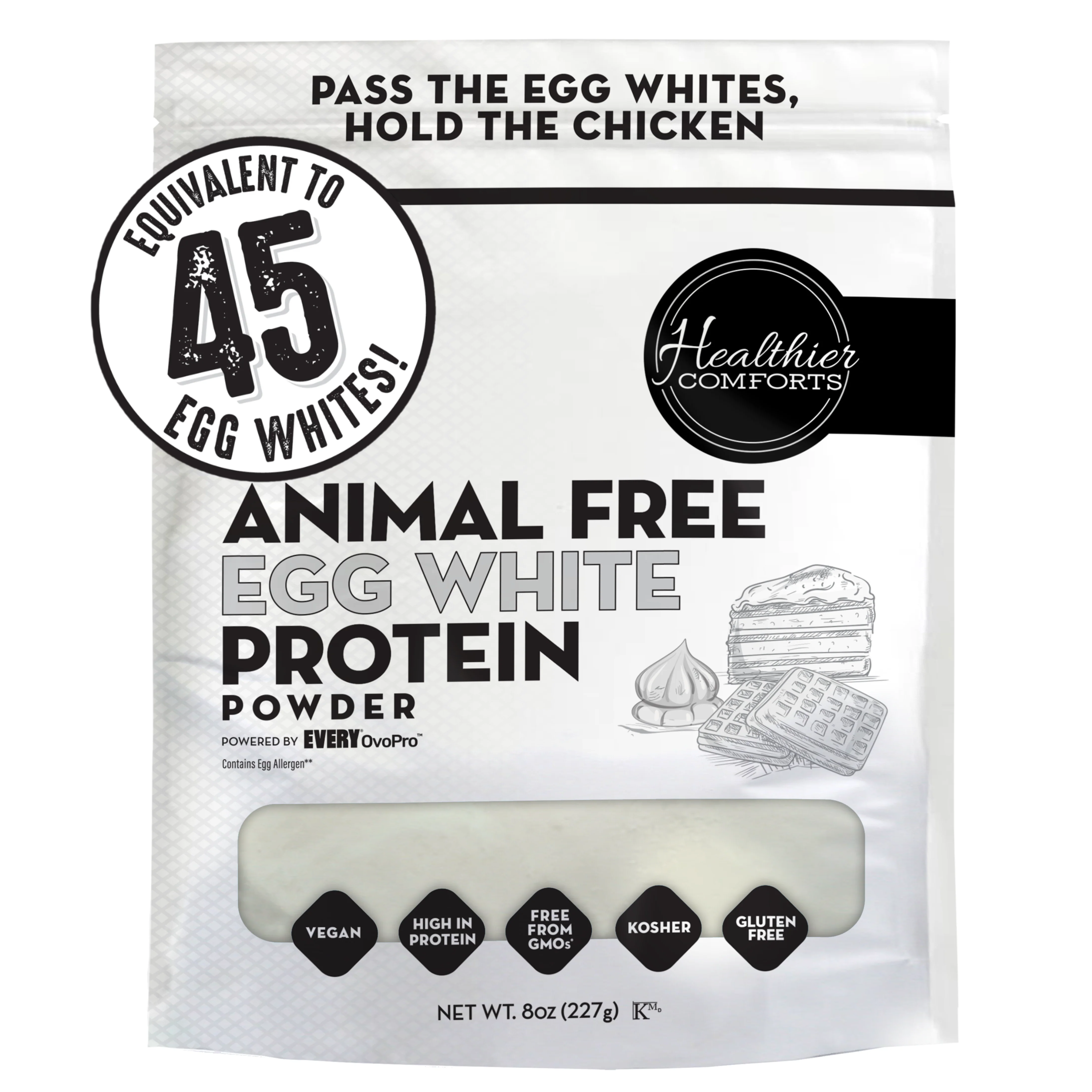Healthier Comforts Animal Free Egg White Protein Powder, 8 oz