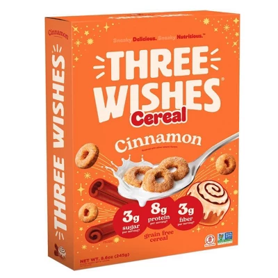 THREE WISHES Gluten Free Cinnamon Grain-Free Breakfast Cereal