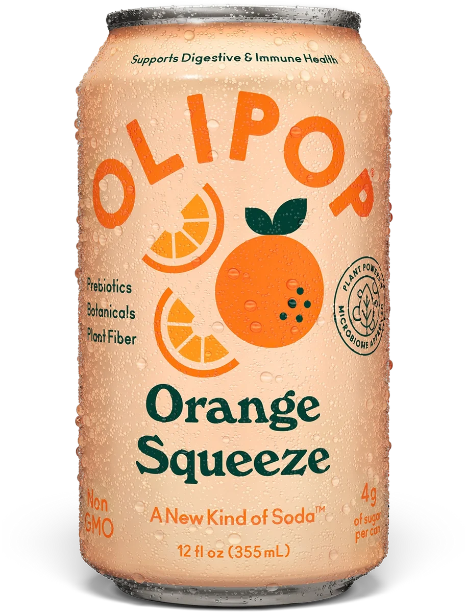OLIPOP Prebiotic Soda Orange Squeeze Flavor