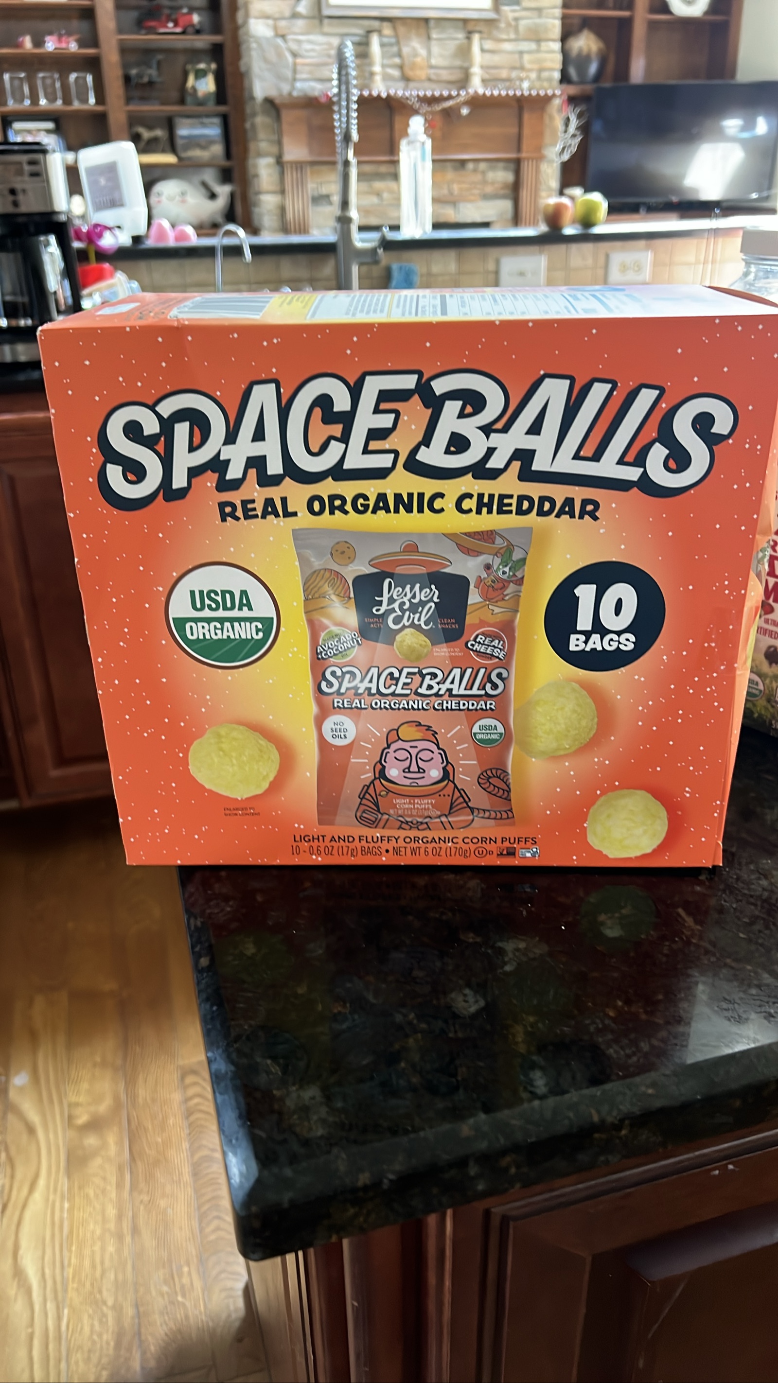 Lesser Evil Organic Cheddar Space Balls
