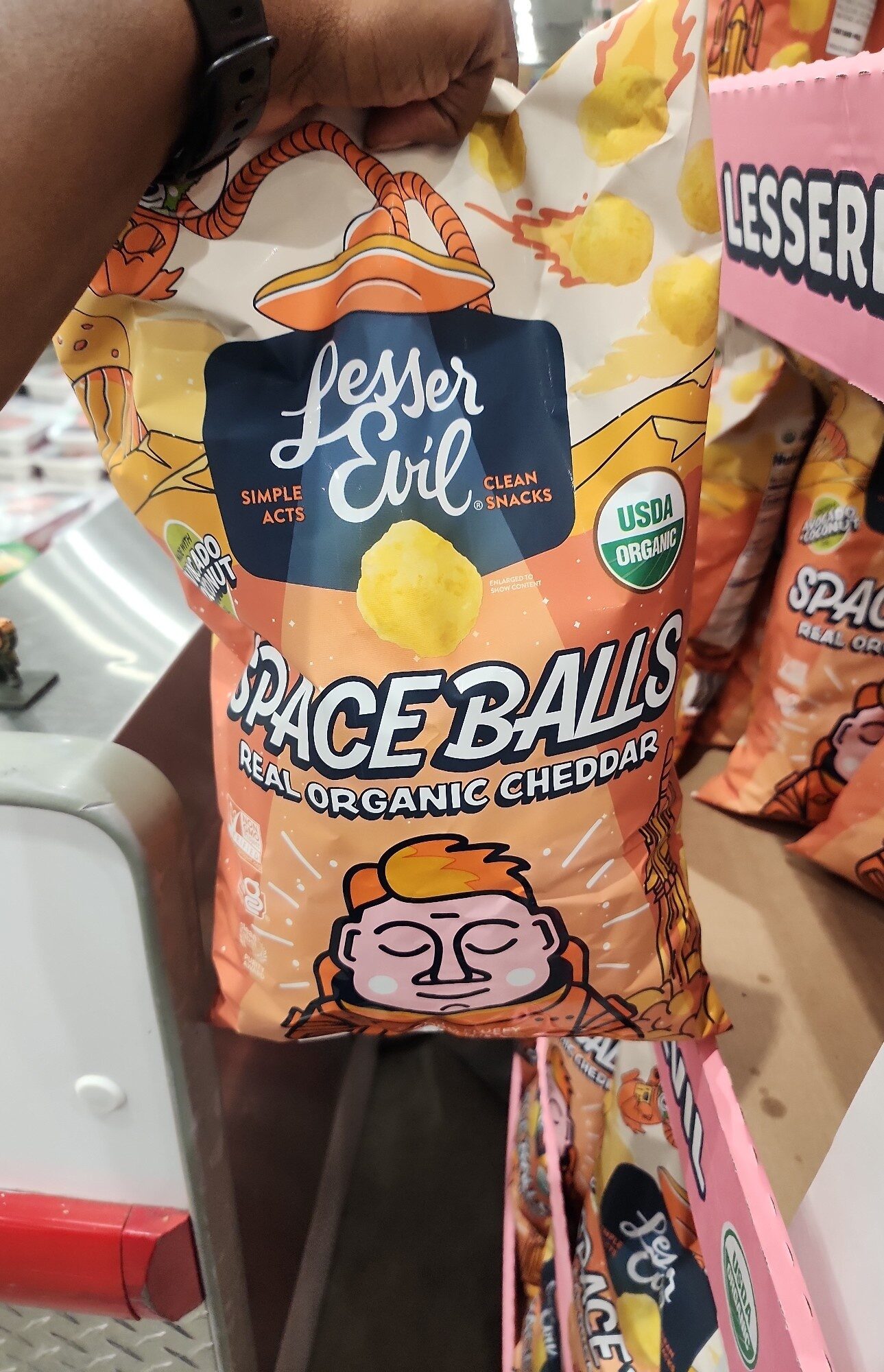 Lesser Evil Space Balls, Real Organic Cheddar